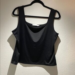 Anne Fontaine Black Square Neck Tank Top